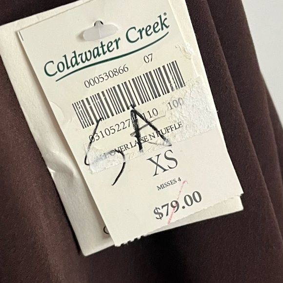 Coldwater Creek • NWT Brown Lace Ruffle Blouse - Picture 4 of 4